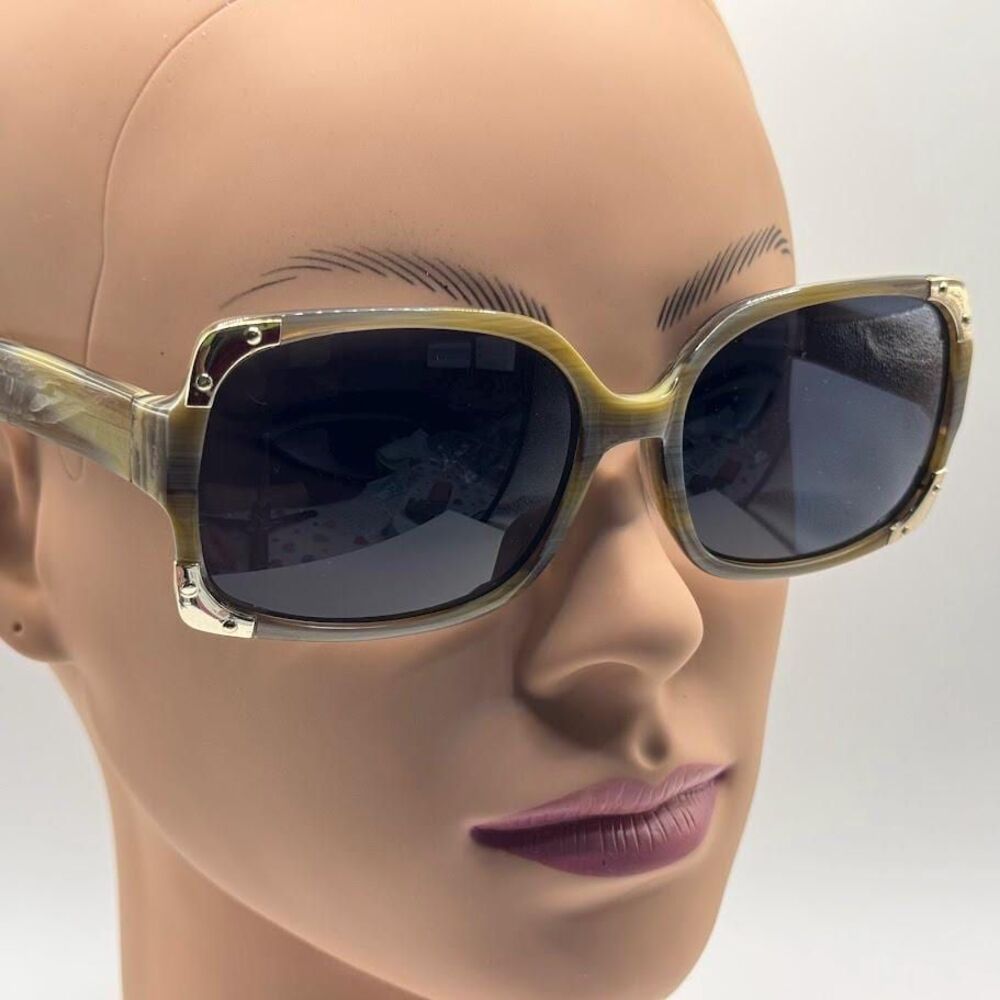 Vintage Y2K Designer Sunglasses | BCBG Max Azria Idol Chunky Square Gold Detail